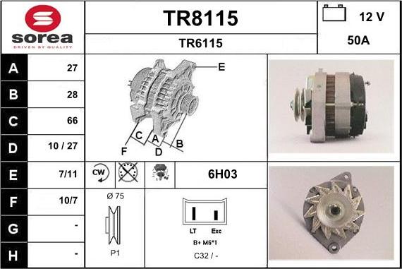 SNRA TR8115 - Alternator furqanavto.az