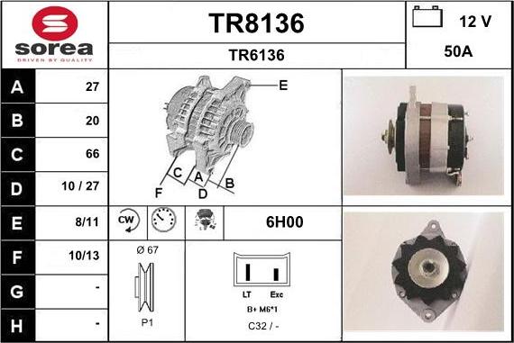 SNRA TR8136 - Alternator furqanavto.az