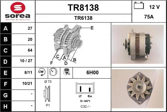 SNRA TR8138 - Alternator furqanavto.az