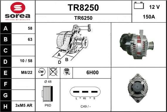 SNRA TR8250 - Alternator furqanavto.az