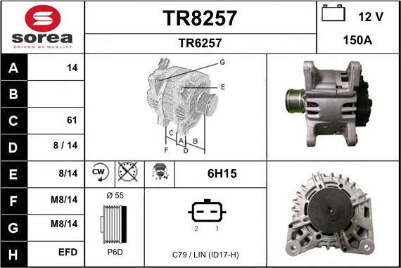 SNRA TR8257 - Alternator furqanavto.az