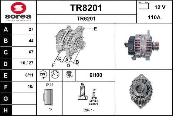 SNRA TR8201 - Alternator furqanavto.az