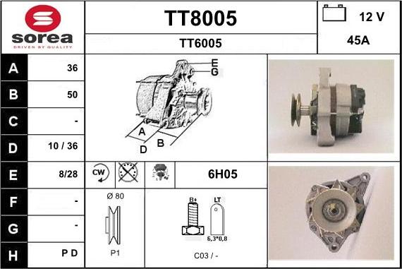 SNRA TT8005 - Alternator furqanavto.az