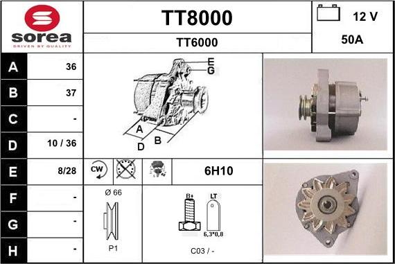 SNRA TT8000 - Alternator furqanavto.az