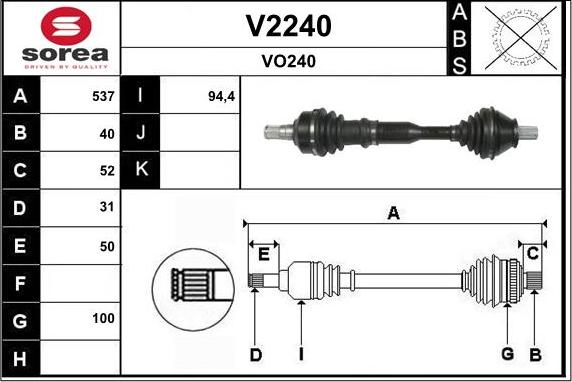 SNRA V2240 - Sürücü mili furqanavto.az