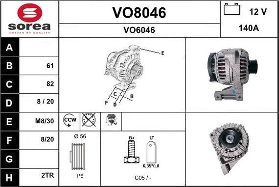 SNRA VO8046 - Alternator furqanavto.az