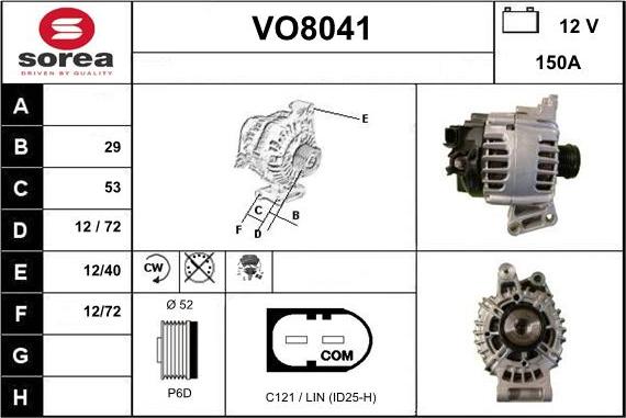 SNRA VO8041 - Alternator furqanavto.az