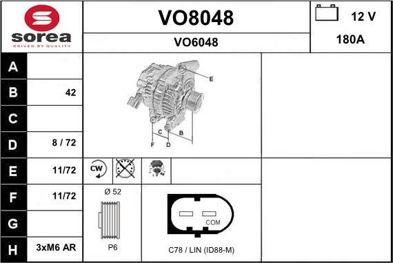 SNRA VO8048 - Alternator furqanavto.az