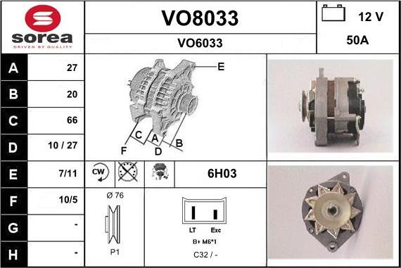 SNRA VO8033 - Alternator furqanavto.az