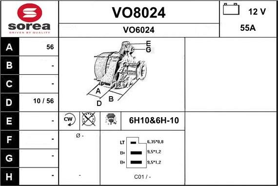 SNRA VO8024 - Alternator furqanavto.az