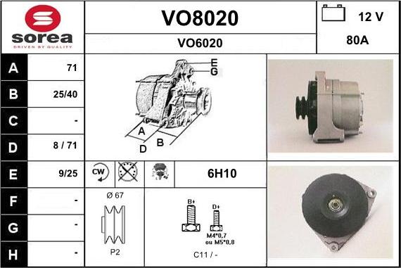 SNRA VO8020 - Alternator furqanavto.az