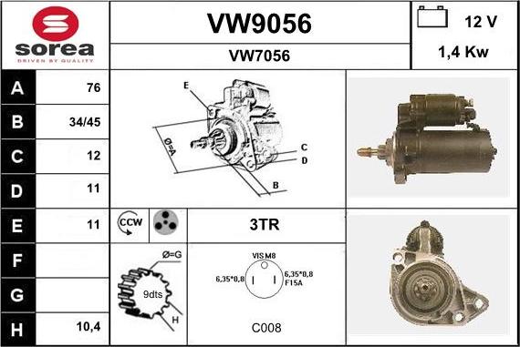 SNRA VW9056 - Başlanğıc furqanavto.az