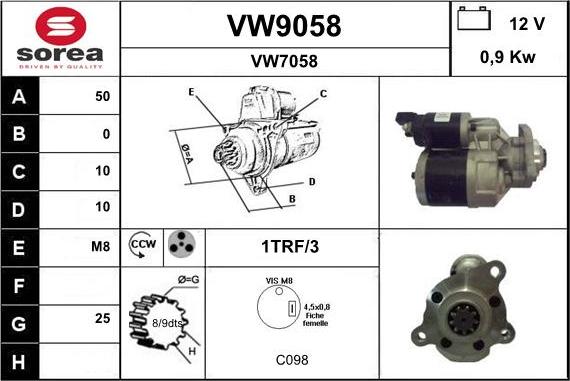 SNRA VW9058 - Başlanğıc furqanavto.az