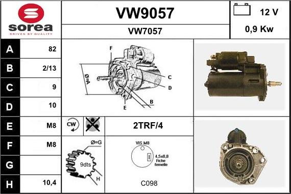 SNRA VW9057 - Başlanğıc furqanavto.az