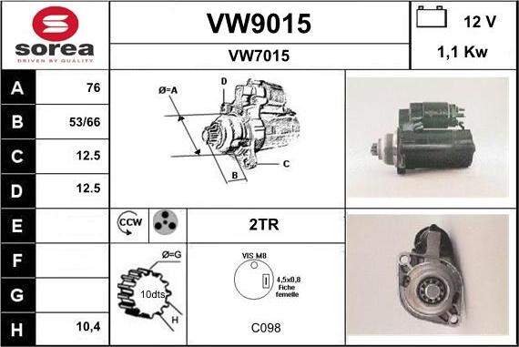 SNRA VW9015 - Başlanğıc furqanavto.az