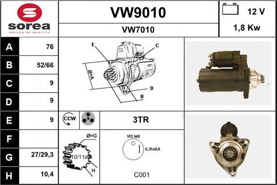 SNRA VW9010 - Başlanğıc furqanavto.az