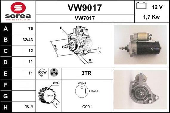 SNRA VW9017 - Başlanğıc furqanavto.az