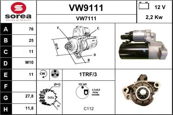 SNRA VW9111 - Başlanğıc furqanavto.az