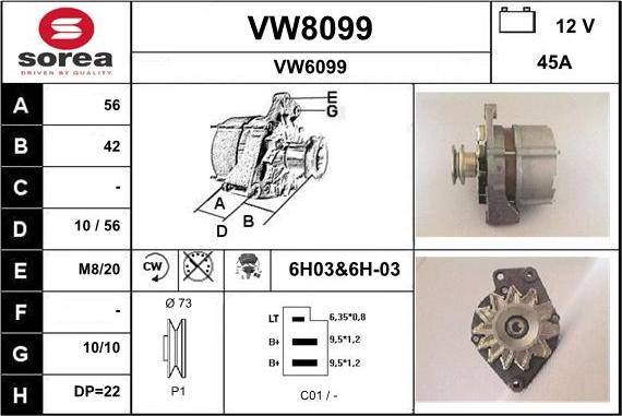 SNRA VW8099 - Alternator furqanavto.az