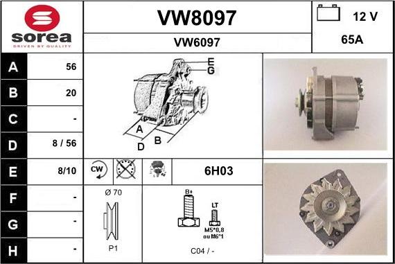 SNRA VW8097 - Alternator furqanavto.az