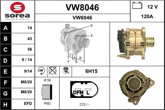 SNRA VW8046 - Alternator furqanavto.az