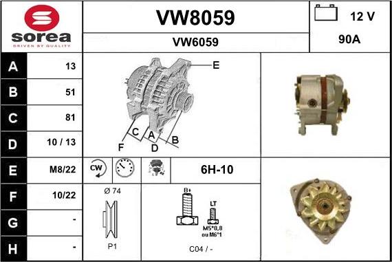 SNRA VW8059 - Alternator furqanavto.az
