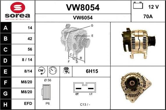 SNRA VW8054 - Alternator furqanavto.az