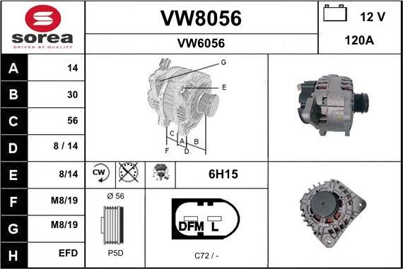 SNRA VW8056 - Alternator furqanavto.az