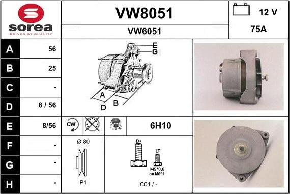 SNRA VW8051 - Alternator furqanavto.az