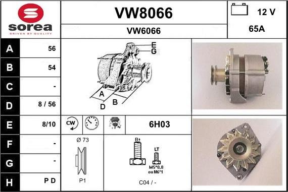 SNRA VW8066 - Alternator furqanavto.az