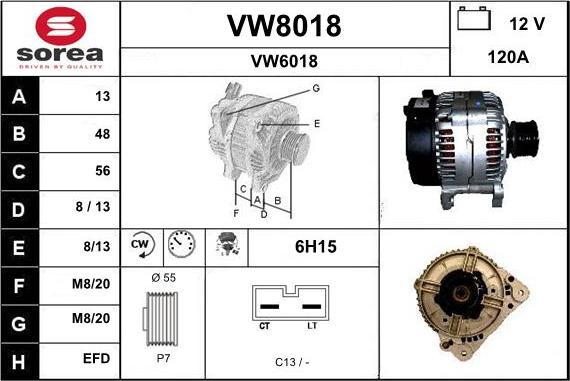 SNRA VW8018 - Alternator furqanavto.az