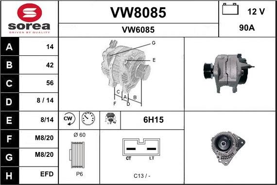 SNRA VW8085 - Alternator furqanavto.az