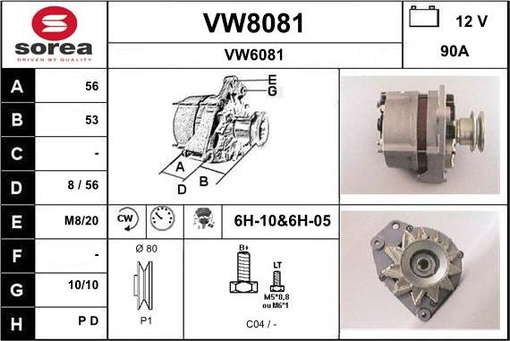 SNRA VW8081 - Alternator furqanavto.az
