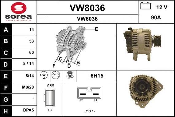 SNRA VW8036 - Alternator furqanavto.az