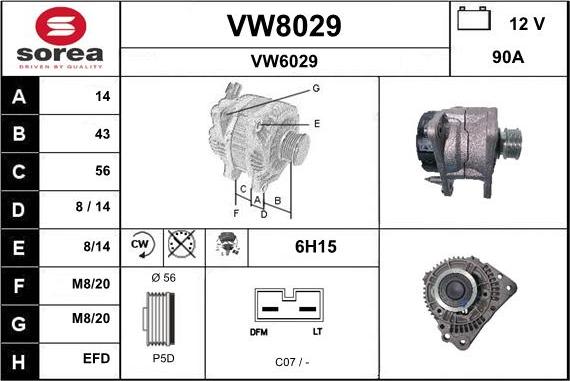 SNRA VW8029 - Alternator furqanavto.az