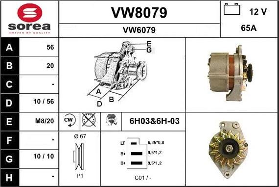 SNRA VW8079 - Alternator furqanavto.az