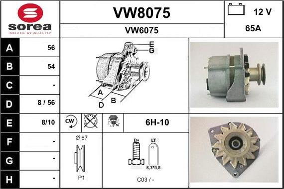 SNRA VW8075 - Alternator furqanavto.az