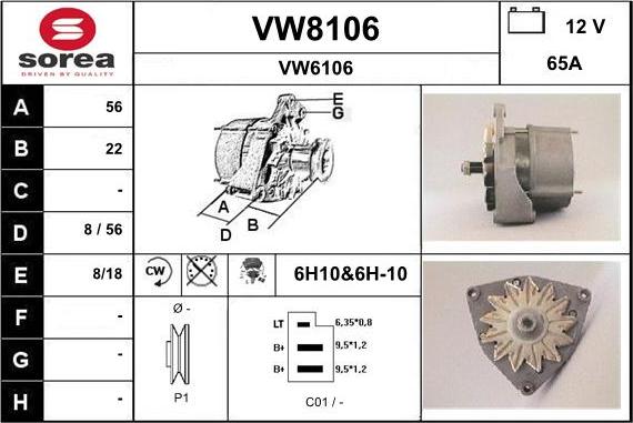 SNRA VW8106 - Alternator furqanavto.az