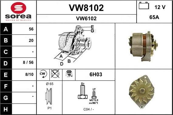 SNRA VW8102 - Alternator furqanavto.az