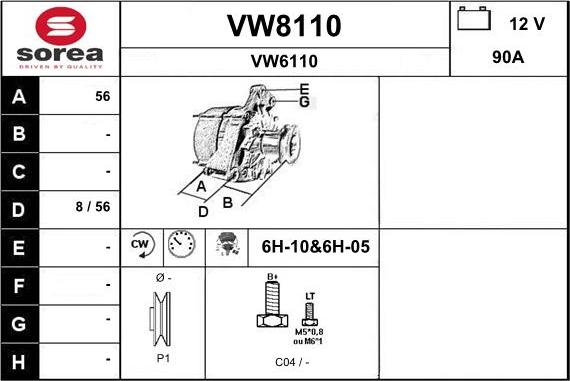 SNRA VW8110 - Alternator furqanavto.az