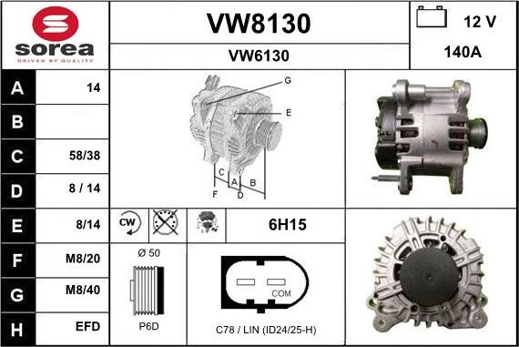 SNRA VW8130 - Alternator furqanavto.az