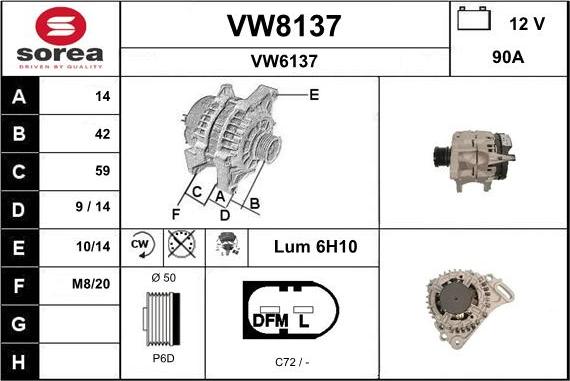 SNRA VW8137 - Alternator furqanavto.az