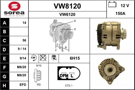 SNRA VW8120 - Alternator furqanavto.az