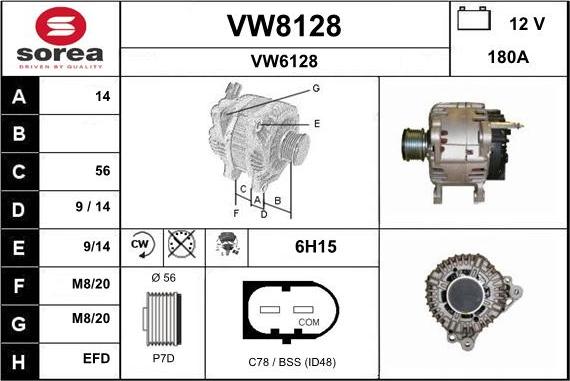 SNRA VW8128 - Alternator furqanavto.az