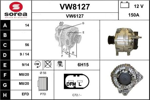 SNRA VW8127 - Alternator furqanavto.az