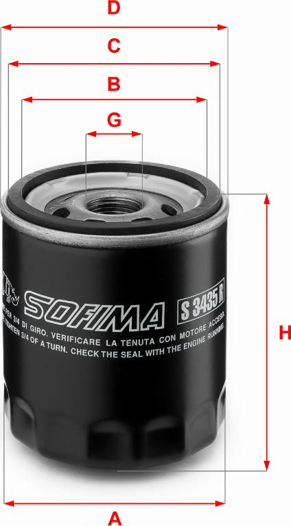 Sofima S 3435 R - Yağ filtri furqanavto.az