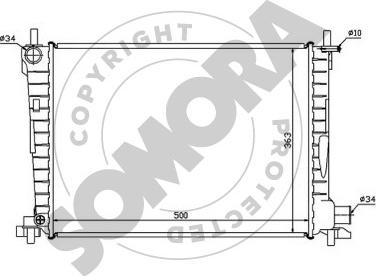 Somora 092343 - Radiator, mühərrikin soyudulması furqanavto.az