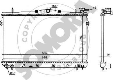 Somora 132040 - Radiator, mühərrikin soyudulması furqanavto.az