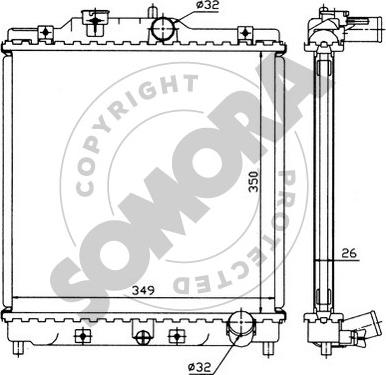 Somora 120444 - Radiator, mühərrikin soyudulması furqanavto.az