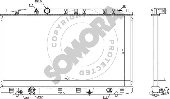 Somora 122840 - Radiator, mühərrikin soyudulması furqanavto.az